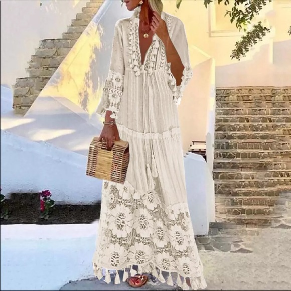 Dresses & Skirts - COPY - NIP ~ Beautiful Beige Bohemian Dress